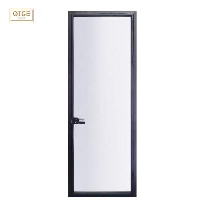 China Decoration Manufacturers Double Glazed Aluminum Interior Glass Toilet Black Sliding Bathroom Doors for sale