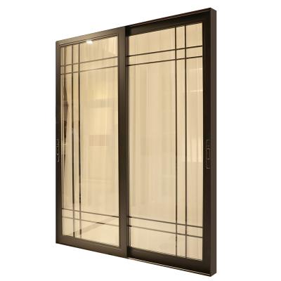 China 5mm Modern Double Glass Narrow Frame Aluminum Sliding Doors Price for sale