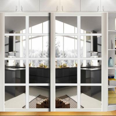 China Modern European Style Aluminum Wood Door Prices Solid Wood Glass Door Half for sale