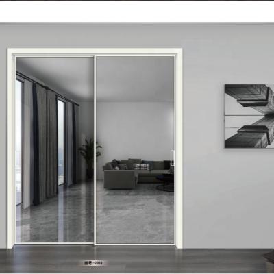 China Modern China Frame Less Modern Aluminum Profile Bathroom Glass Double Glass Doors for sale