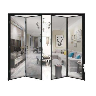 China European Modern Contemporary Decoration Accordion Aluminum Insulated Folding Glass Doors for sale