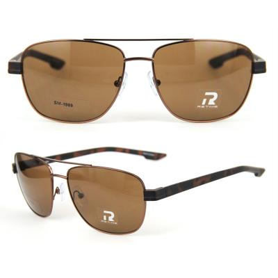 China Fashion sunglasses wholesale high quality double bridge metal sunglasses for men for sale