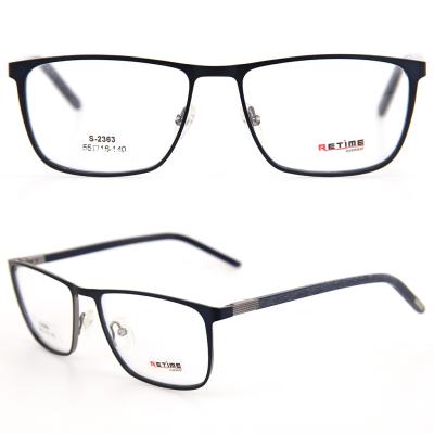 China Classic Gentleman Rectangle Stainless Steel Frame Eye Wear Optical Glass Frames For Ma for sale