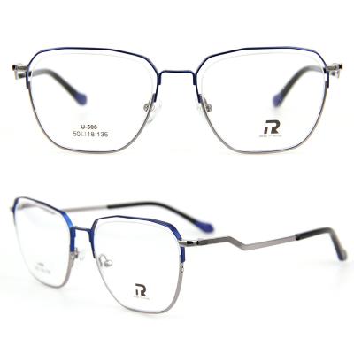 China Fashion Glasses Frames Silver Metal Cavity Two Tone Wave Optical Glasses For Unisex for sale