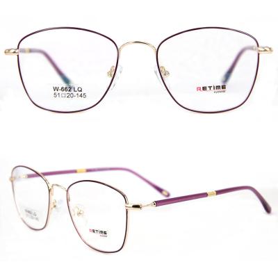 China Classic Fashion Designer Metal Stainless Steel Optical Frame For Women for sale