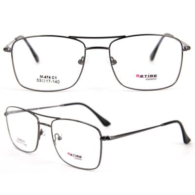 China Hip Hop Classic Oversized Frame Men Metal Rectangle Optical Men's Eye Glass Frames for sale