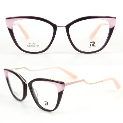 China Elegant Jumpsuit Burgundy Cat Woman Pearly Pink Acetate With Optical Metal Frames for sale