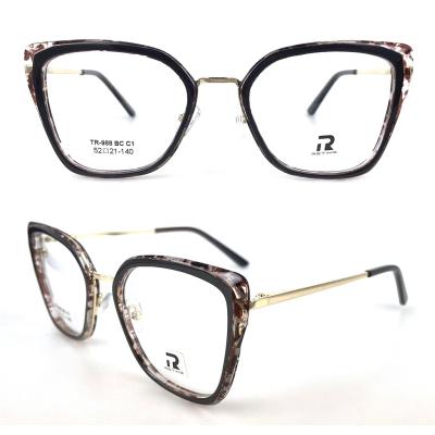 China Popular classic TR90 design and metal combination optical frames for sale