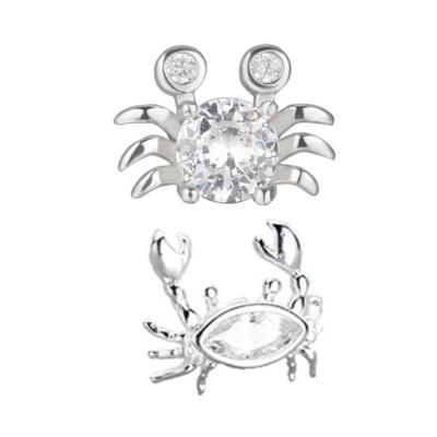 China TRENDY Hot Sale Fashion 925 Silver And Cute White Crab Shape Stud Earrings for sale