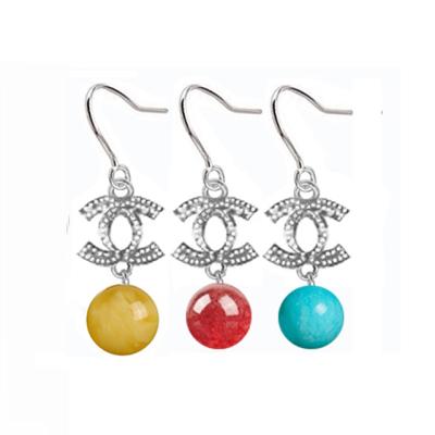 China CLASSIC Handmade Quality S925 Natural Gemstone Earrings For Women Dangle , Teardrop X Shaped Earrings for sale