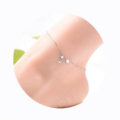 China TRENDY Fashion Star Chain For Hot Sale 925 Sterling Silver For Women Foot Jewelry Star Anklet Women Foot Chain Anklet for sale