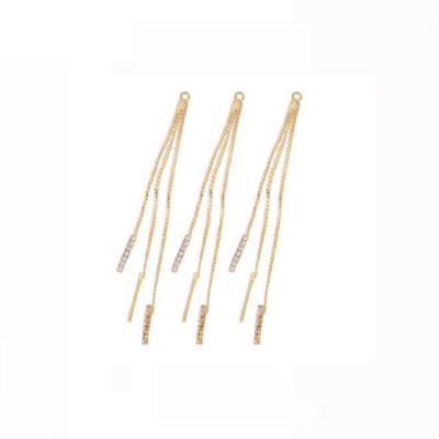 China 18K Gold Plated Long Tassel Drop Earrings Dangle Line Pending Drop Earrings Ear Chain For Diy Jewelry Grades 4cm*1cm*0.8cm for sale