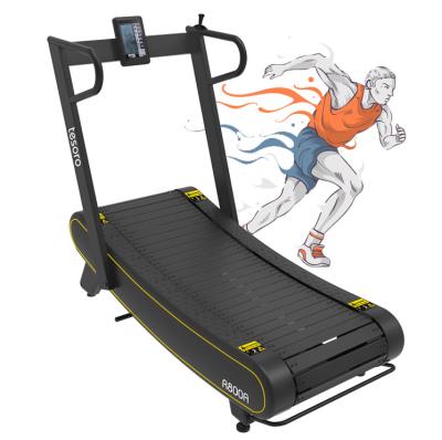 China Hot Selling Home Non-motorized Curved Manual Treadmill Machine Semi-Commercial Folding Running Treadmill for Gym and Home Use for sale