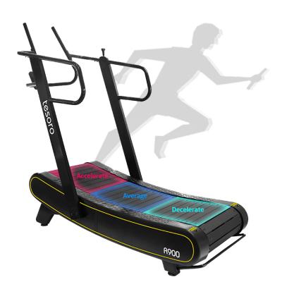 China Easy Install Air Runner Commercial Gym Equipment Manual Curved Running Treadmill Fitness Machine Without Motor for sale