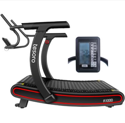 China Curve Commercial Treadmill Gym Running Machine With Bigger Size 50*165cm Mind Exercise Running Machine With 8 Levels Resistance for sale