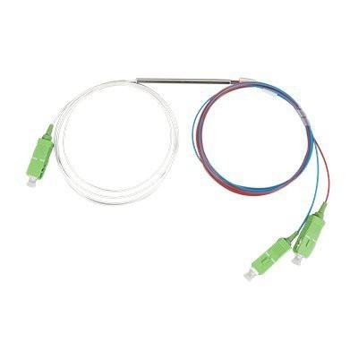 China SC/APC 1×2 Mini Tube FBT Splitter / Single Mode Fiber Splitter for sale