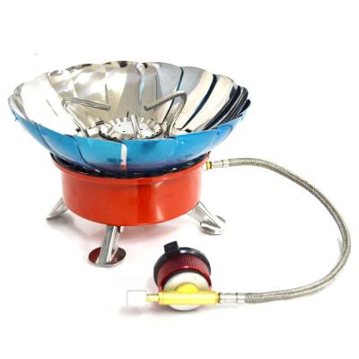 China 4 Types Stainless Steel Portable Stove Outdoor Windproof Camping Windproof GasStove for sale