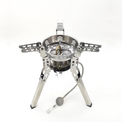 China 6800W super power high quality strong burner portable foldable outdoor camping gas stove for travel for sale