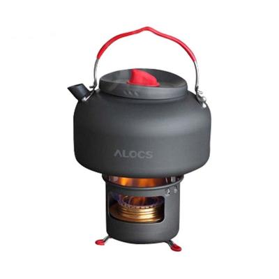 China Lightweight Aluminum Alloy High Quality Burner ALOCS Outdoor Portable Camping Stove With Teapot Kettle Set for sale