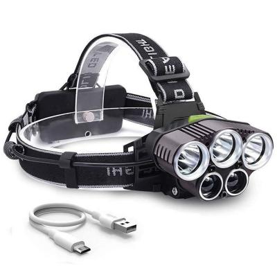 China White Camping LED Light Headlamp Fishing Torch Light Sensor Headlight LED Lamp + USB Rechargeable Main Charger for sale