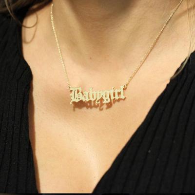 China TRENDY Stainless Steel Gift Personalized Custom Necklace Name Choker Jewelry Women Name Necklaces Gold Plated for sale