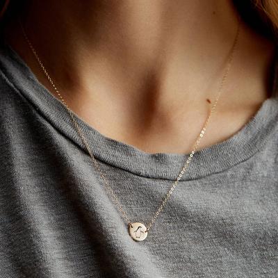 China Lead Free Nickel Free e-Mmanco Customized Engraved Animal Theme Jewelry Stainless Steel Charms Choker Pendant Necklace 14K Gold Plated for sale