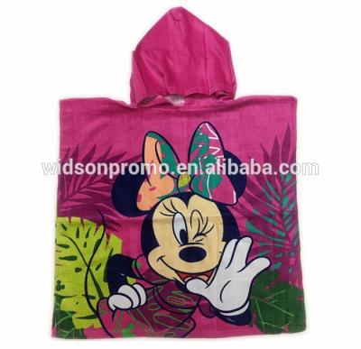 China Highly Absorbent Mickey Pattern Cute Customized Hooded Baby Towel for sale