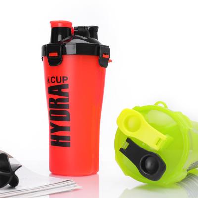 China Sustainable Custom Logo Double Protein Shaker Bottles , Wholesale Plastic Sports Drink Cup for sale