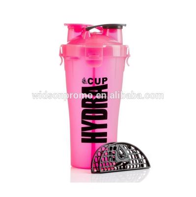 China Logo Print Sustainable Custom Dual Protein Shaker, Plastic Sports Drink Bottles BPA Free for sale