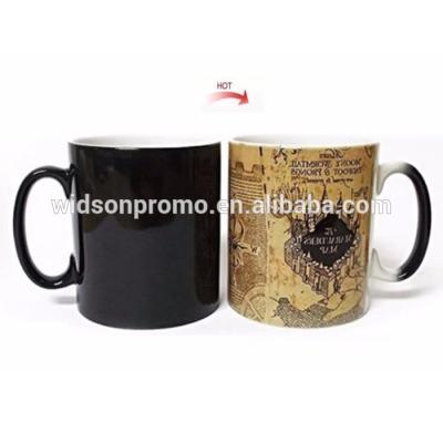 China Viable Ceramic 11oz Color Changing Magic Mug, Custom Logo Printed Coffee Mugs for sale