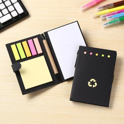 China Wholesale Kraft Paper Soft Cover A6 Self Adhesive Portable Notepad with Pen and Sticky Notes for sale