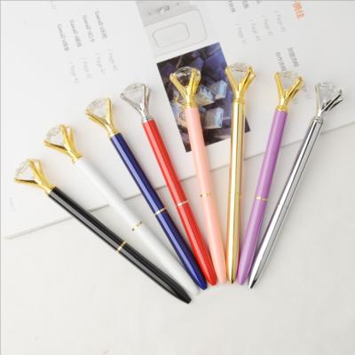 China office & School Pen Fashion Metal Ballpoint Pen with Big Crystal Diamond on Top for sale