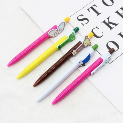 China Promotional Pen Advertising Push Plastic Ballpoint Pen With Custom Printed Clip for sale