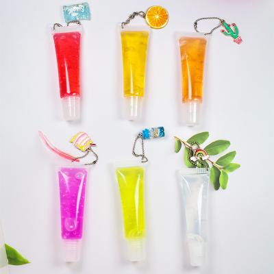 China No Logo Keychain Children's Fruit Flavor Rainbow Party Lip Gloss Waterproof Explosive Lip Gloss 10g for sale