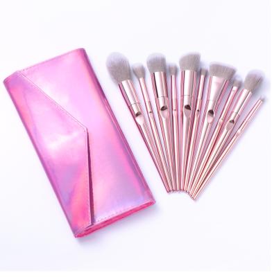 China 10 Soft and Smooth Wet and Wild Makeup Brush Set Loose Eyeshadow Brush Powder Brush Laser Bag Beauty Tools for sale