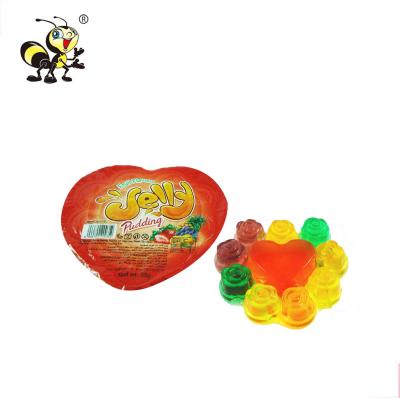 China Natural Normal 10 Pcs Fruit Heart Shape Rose Jelly Pudding Candy Heart Jelly Candy for sale