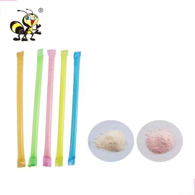 China Colorful Glucose Fruit Stick Candy Straw With Wholesale Powder 5 Colors Sour Dextrose Powder Candy for sale