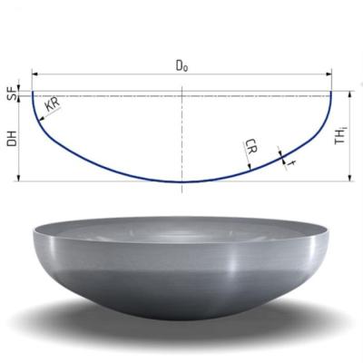 China Elliptical Pressure Vessel Carbon Steel Stainless Steel Head For Tank for sale