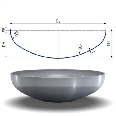 China Pressure vessel carbon/stainless steel ellipsoid head for tank for sale