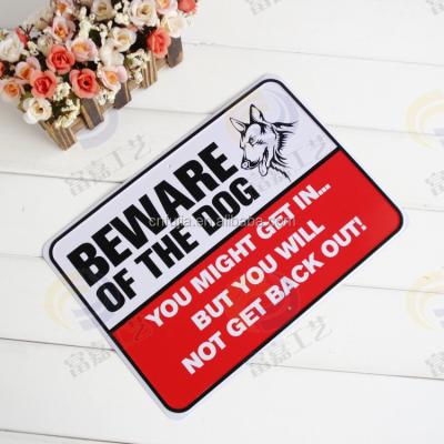 China Wholesale High Quality Beware Of Dog Warning Sign Aluminum Metal Plate Sign for sale