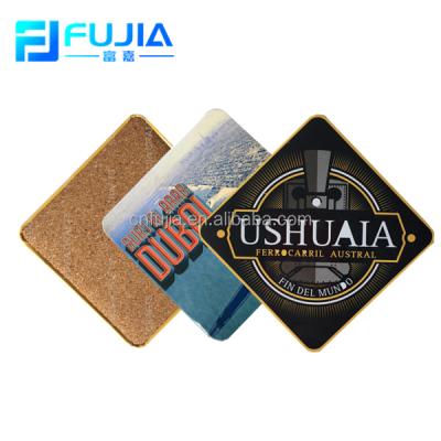 China Europe Wholesale Custom Factory Hot Sale Souvenir Metal Tin Cork Coaster for sale