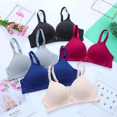 China New Anti-UV women's smooth face underwear bra-0008 without gathering simple steel comfortable bra adjustable thin cup for sale