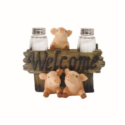 China China OEM Resin Salt Pepper Sugar Shaker Set Holder for sale