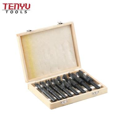 China 8pcs Metal Drilling Roll Forged 13-25mm Round Shank HSS Reduced Shank Drill Bits Black Oxide 1/2