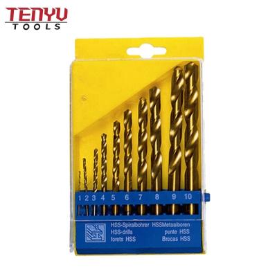 China High Quality Metal Drilling 10PCS 1-10mm Cobalt Hss Twist Drill Bits Set in Plastic Box for Metal Stainless Steel-Copper Drilling for sale