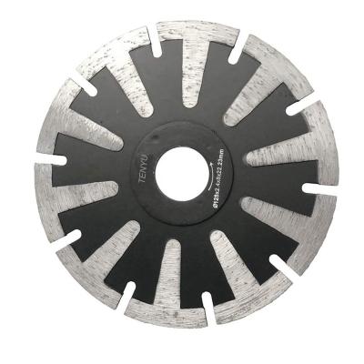 China Concrete T-Shaped Segmented Hot Press Diamond Metal Cutting Saw Blade With Protective Teeth for sale