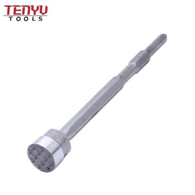 China Demolition and Concrete Breaker Carbide Tipped Round Head Bushing Hammer Tool 17 A/F Hex Shank with 10 Teeth Designed for Concre Stone Grinding for sale