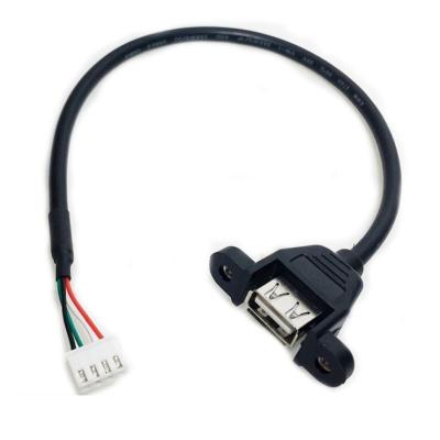 China USB to Cable Harness Panel Female USB Mount to 5pin PH 2.0mm Pitch Connector PCB Motherboard Cable for sale