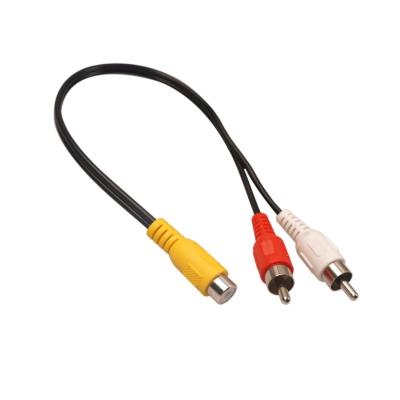 China RCA Female To Dual RCA Male Y Splitter Cable RCA Y Splitter RCA Female To Dual RCA Male Y Splitter Cable 25cm for sale