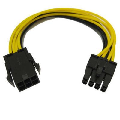 China Build 6 Pin Female to 8 Pin Male PCIe Express Adapter Power Converter Cable Pin 6 to Pin 8 for Video Card for sale